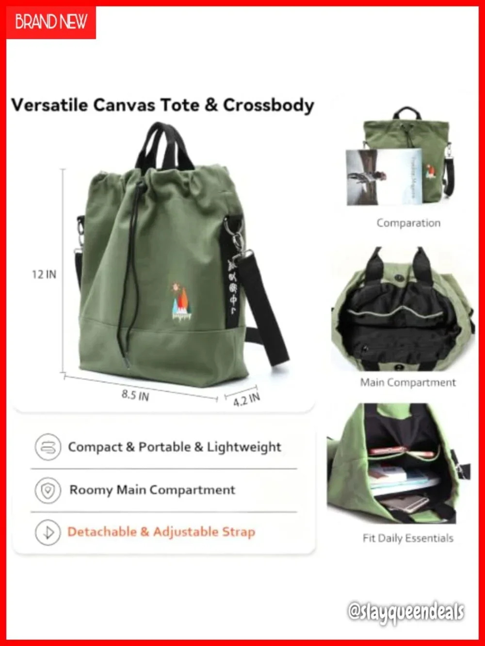 Canvas Hobo Crossbody Handbag Tote Shoulder Bag